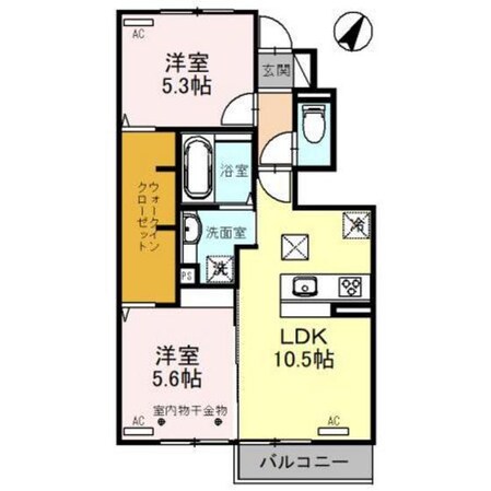 エコンフォート前橋駒形　Ａ棟の物件間取画像